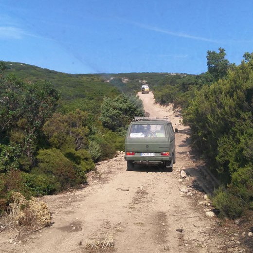 Sardinien VW T3 auf Feldweg